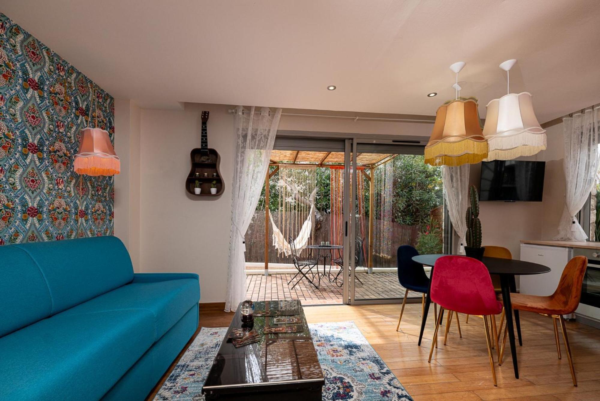 Studio Terrasse La Roulotte Du Tzigane Mandara Beach Antibes 주앙레핑 외부 사진